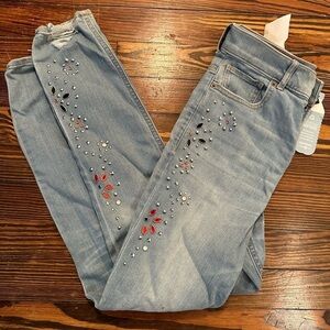 EXPRESS Ankle legging Jean super high rise studded